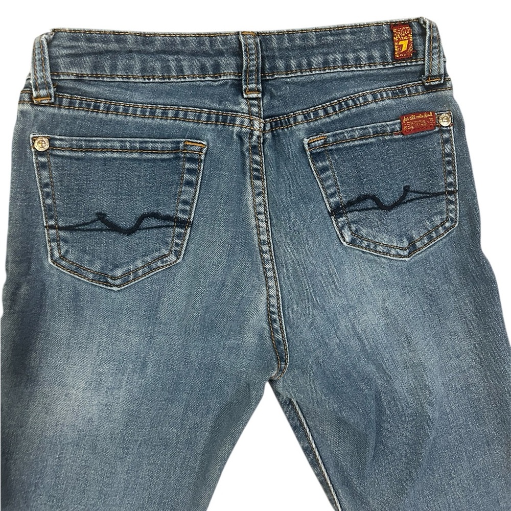 Girls 7 for All Man Kind Size 8 skinny jeans - denim pants kids medium wash